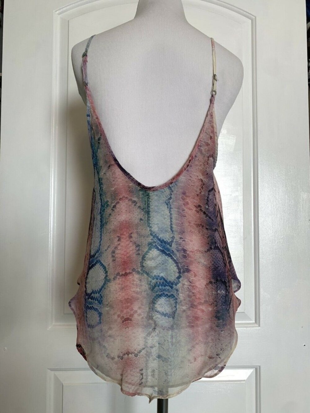 Show Me Your Mumu Snake Print Sleeveless Swing Tank Boho Flowy Watercolor M - Picture 5 of 8